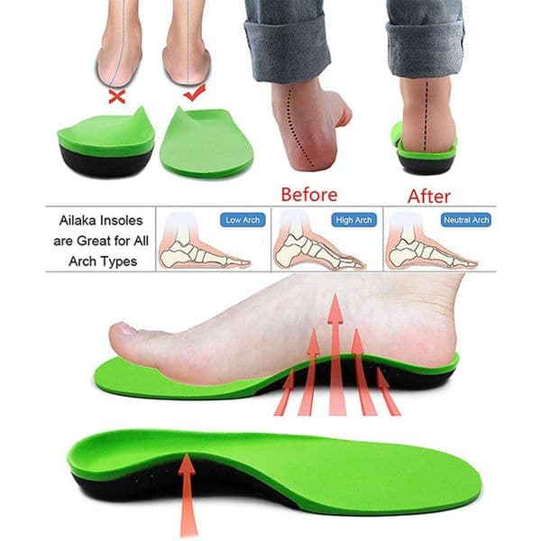 Arch Orthopedic Insole Support Shock-absorbing Massage Foot Care Gel Insoles Orthopedic Flat Foot Health Sole Pads Support Pad