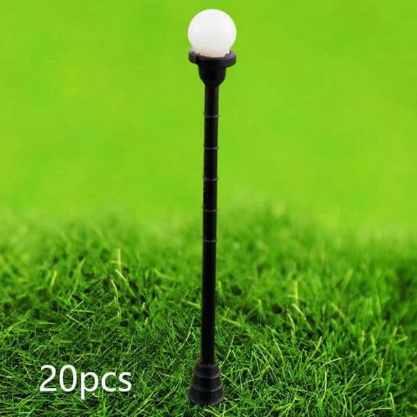 20Pcs 1:100 Model Train Lamp Post Lights Fairy Garden Accessories Micro Landscape DIY Projects Mini Street Post Lights