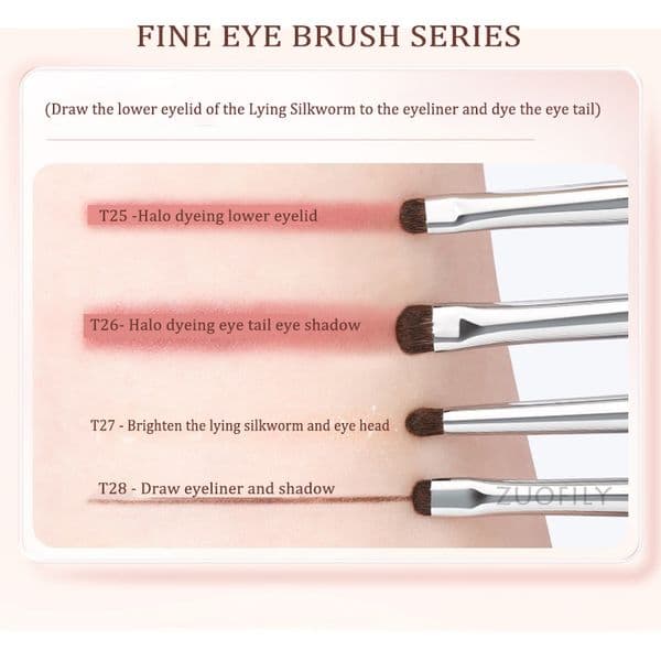 Detail Small Eyeshadow Makeup Brushes Eyebrow Brush Flat Fine Eyeliner Brush Highlights Smudge Silkworm Shadow Brush MakeUp Tool