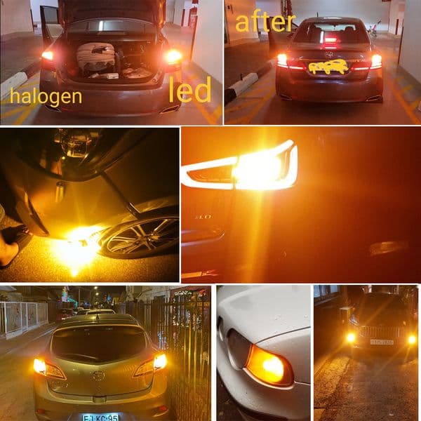 AUXITO 2Pcs WY21W LED Canbus Amber No Hyperflash T20 W21W 7440 7440NA LED Bulbs Error Free Car Turn Signal Light Auto Lamp 12V