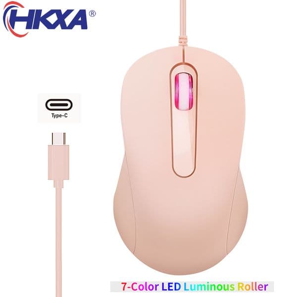3D Type C Wired Mouse Gaming Mouse Silent Ergonomics Optical Mouse Colorful luminous Roller Computer Mouse for PC/Laptop/Desktop