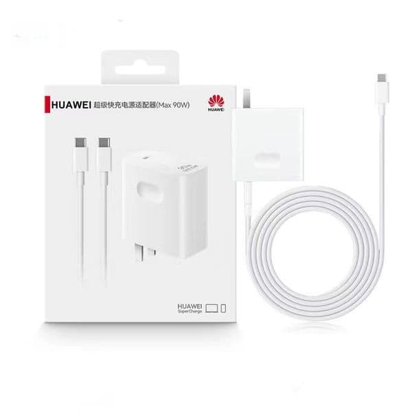 Huawei SuperCharge GaN Charger Max 90W Type-C Output With 1.8m 5A Cable QC PD Fast Charge For Huawei Laptop/Phones For MacBook