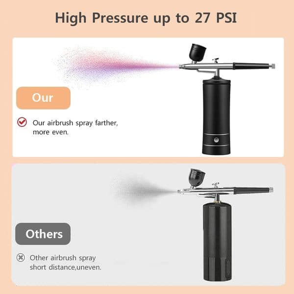 Airbrush Nail Art Painting with Compressor Portable Air Brush for Nail Art High Pressure Nano Oxygen Injector Airbrush Nail