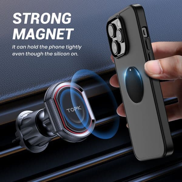 TOPK Metal Plate for Phone,4 Pack Universal Replacement Phone Car Mount for All Magnetic Car Phone Holder Cradle with3M Adhesive