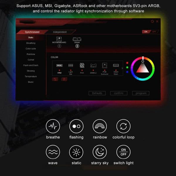 Fan Controller PC ARGB 5V 10PIN PWM Hub Temperature Control PWM Hub Multi-Ports RGB Headers Case Chassis PC Accessories
