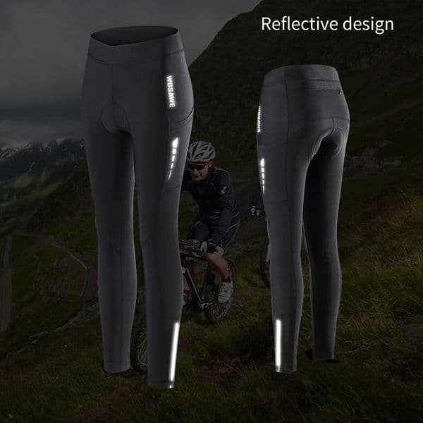 Wosawe Leggings Women Cycling Pants with Pocket Breathable Gel Padded Bike Bicycle Pants Tights for Biking Running Jogging