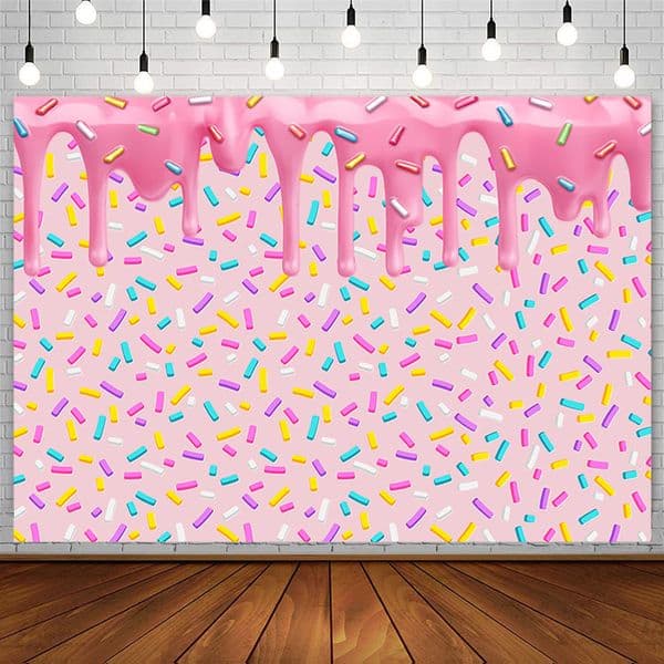 Donut Custom Backdrops Sweet Girl Birthday Party Oh Baby Shower Chocolate Pink Photography Backgrounds Photo Studio Props Decor