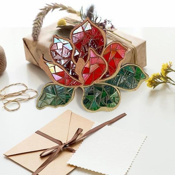 Mosaic Art Kit Creativity Handmade Artwork Mosaic Pieces Lotus Flower Design Mosaic Making Supplies Kids Arts And Craft