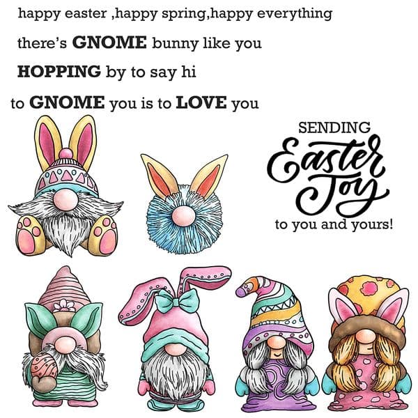 Mangocraft Cute Easter Gnome Rabbits Metal Cutting Dies Clear Stamps DIY Scrapbooking Supplies Cut Dies Silicone Stamps For Card