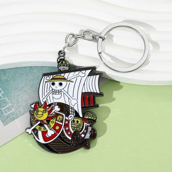 Anime One Piece Keychain Monkey D. Luffy Pirate Metal Pendant Key Chain for Friends Bag Backpack Keyrings Ornament Gifts