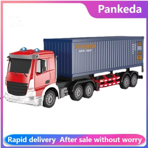 1: 24 RC Car Remote Control Car Container Trailer Transport Trailer Drum Truck With Lighting And Music Boys Toys for Children