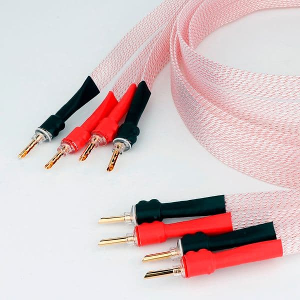 Silver Plated OFC Flat Speaker Cable High-End Speaker Cable with BFA Banana Transparent Cover Audio Banana Plug