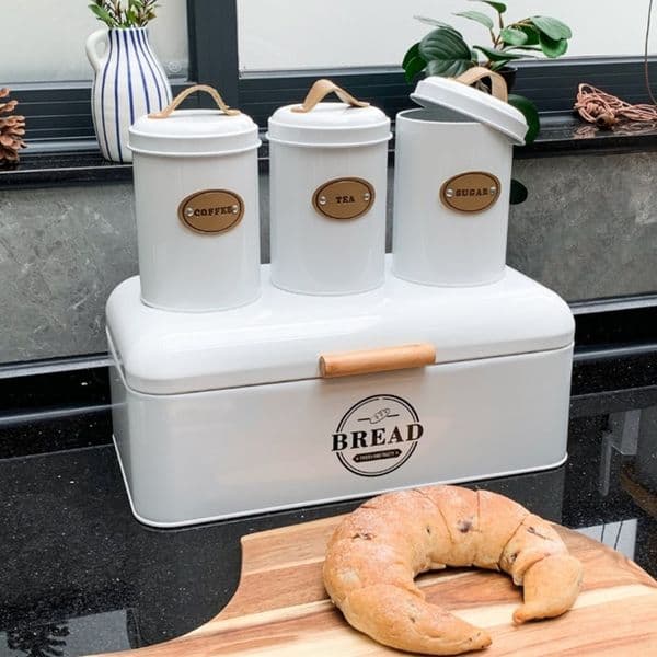 SENSEMAKE-Vintage Style Bread Boxes, Kitchen Storage Containers, Storing Bread Rolls, Pastry Food Storage Box, Rectangle Metal