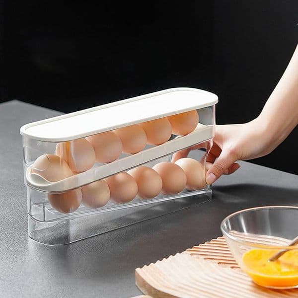 Refrigerator Egg Rolling Storage 2025 Rack Egg new Storage Holder Rolldown Egg Dispenser Refrigerator Storage Box