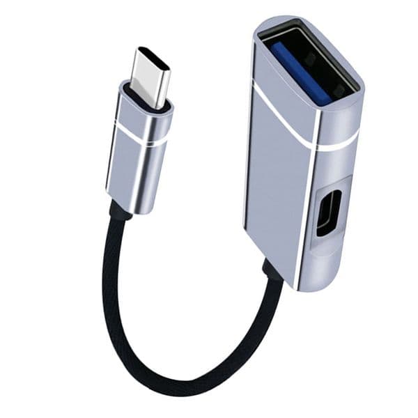 2 In 1 Type-C OTG Adapter Power Supply PD Fast Charging Cable USB 3.0 External U Disk Converter Splitter For Laptop Mobile Phone