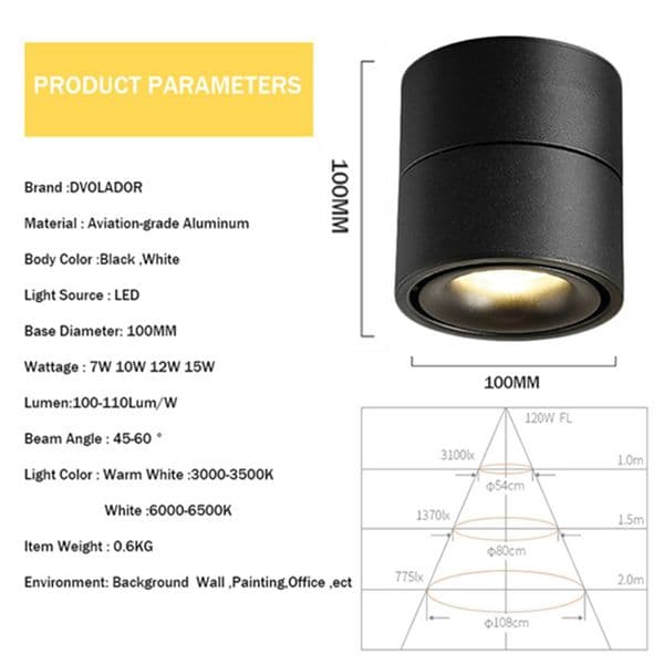 Ceiling Lamp Recessed Led Ceiling Downlight Spot Led Indoor Ceiling Lighting 5W 7W 10W Dimmable 360 Degree Rotatable For Foyer