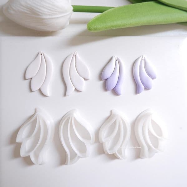Hollow Geometric Pattern Soft Pottery Earrings Polymer Clay Cutter Mold DIY Ceramic Earrings Jewelry Pendants Clay Making Tools