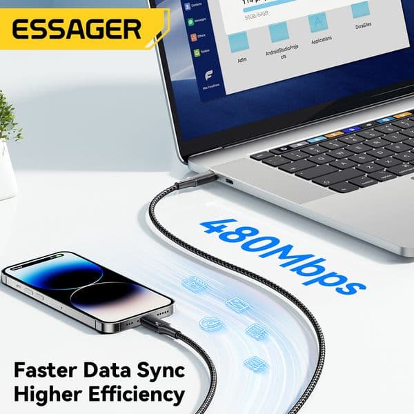 Essager USB C Cable For iPhone 14 13 12 11 Pro Max Xs 8 Plus iPad book Wire 29W PD Fast Charging Type 2025 C To Lighting Data Cord