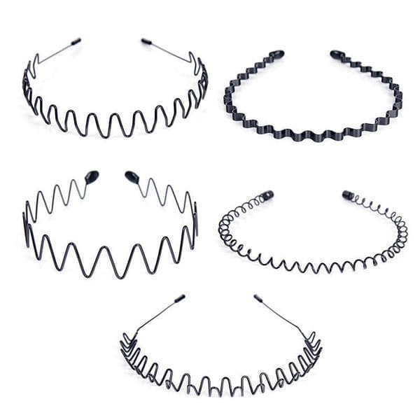 6Pcs/Set Men's Hoop Hair Band Male Sports Comb Wave Hairpin Big Back Head Invisible Metal Hairband Female Face Washing Headdress