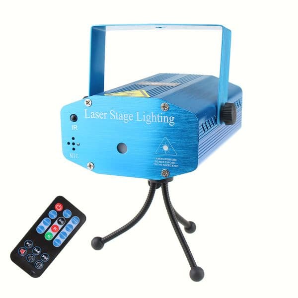 Mini DJ Effect Light R&G Remote 6 Patterns Laser Projector Bar Coffee Shop Dance Disco Party Christmas Xmas Show Tripod R6D4