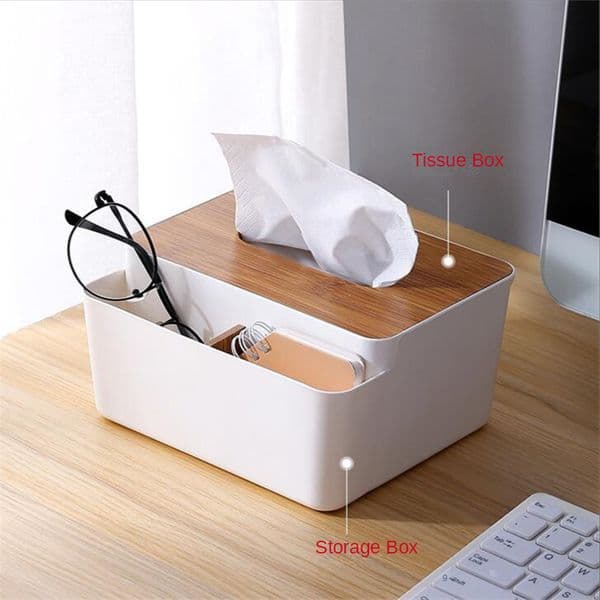 Multifunctional Tissue Storage Box Cover Napkin Holder Sundries Ontainer Stationery Organizer Box for Bedroom Office Bathroom