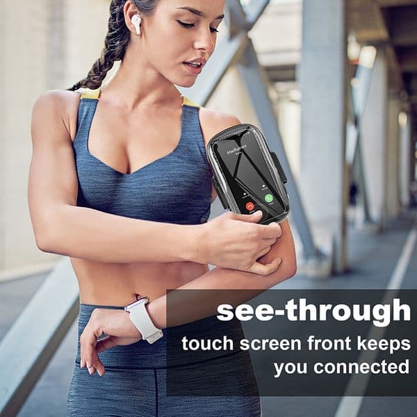 HAISSKY Full Clear Breathable Running Sport Armbands Bag For iPhone 14 13 12 11 Pro Max 14 Plus XR Elastic Belt Zipper Arm Band