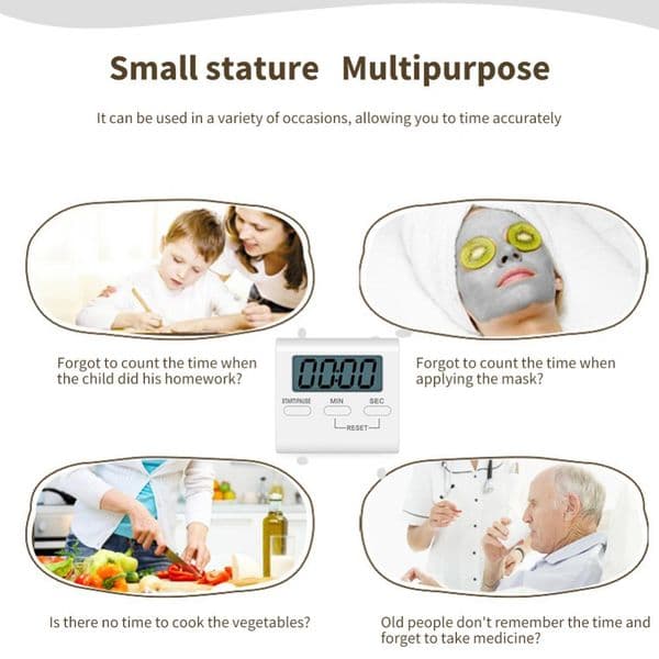 Digital Kitchen Timer Cooking Timer LCD Digital Manual Countdown Timer Mechanical Digital Kitchen Timer Magnetic Kitchen Gadget