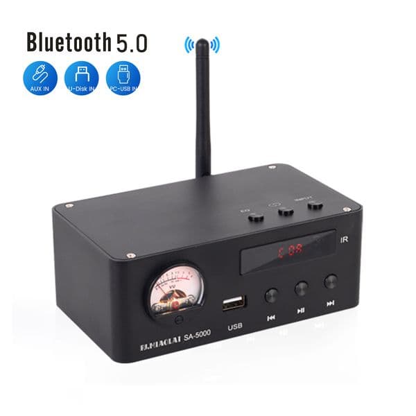 PJ.MIAOLAI SA-5000 HiFi Bluetooth 5.0 Audio Receiver USB AUX RCA Fiber Coaxial U Disk Decoder Amplifier For Home Theater