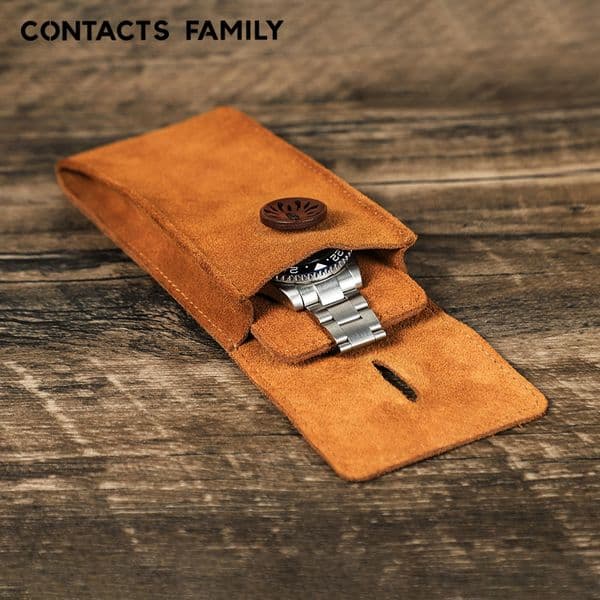 Soft Cow Suede Leather Watch Case Watches Pouches With Inserts Portable Travel Watch Storage for Men Women 7 Colors Available