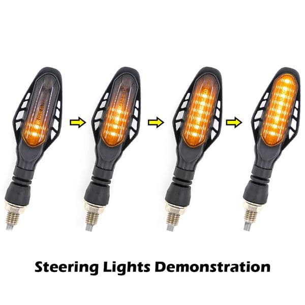 Universal 12V Motorcycle Motorbike LED Turn Signal Tail Light Flowing Flashing Brake DRL Daytime Warning Running Lamp