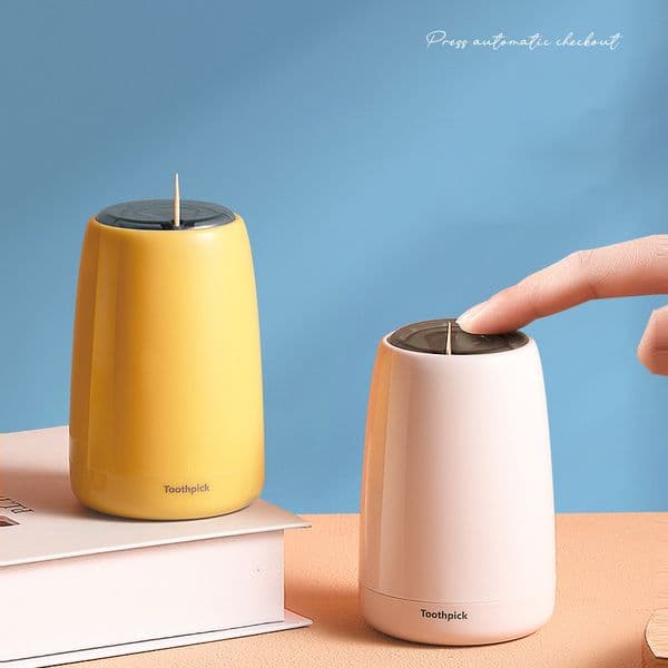 Pop-up Automatic Toothpick Box Toothpick Dispenser Dining Room Fruit Roast Meat Toothpicks Storage Boxes Stylish Toothpick Can