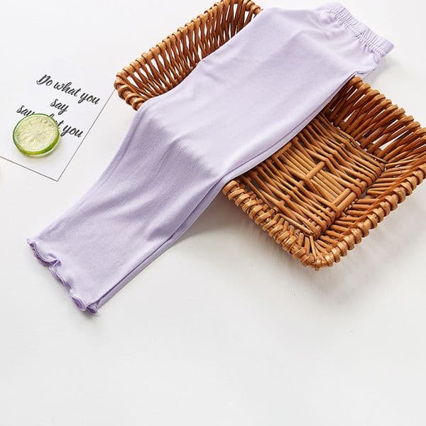 Solid Kid Leggings Girl Thin Tights Sweatpants 2+y Child Casual Ankle Length Pants Spring Toddler Skinny Cropped Trousers