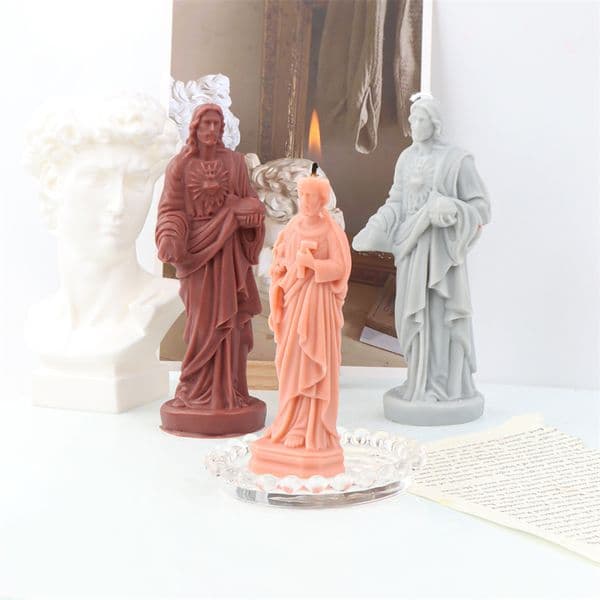 3D Jesus Silicone Candle Mold DIY Figure Statue Handmade Aromatherapy Plaster Crafts Epoxy Soap Making Molud Home Religious Gift