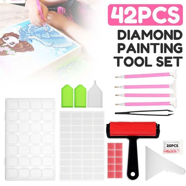 42PCS Full Kits 5D Diamond Embroidery Accessories Rhinestones Boxes Cross Stitch Cases Fast Tools Kit Diamond Painting Tool