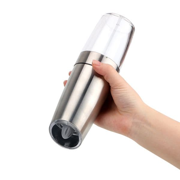Automatic Electric Pepper Grinder with LED Light Gravity Sensor Ceramic Grinder Salt Cumin Spice Mill Cooking Tools