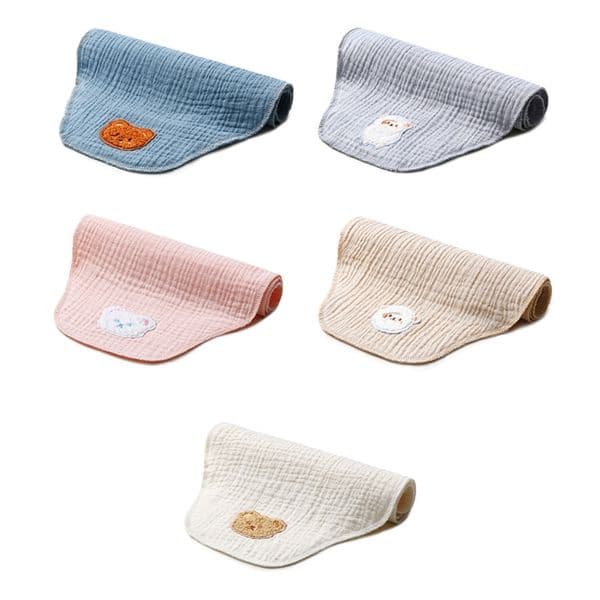 Pure Color Sweat Towel Burp Cloth Super Absorbent Washcloths for Baby Boy Girl Gender Neutral Double-Layer Handkerchief G99C