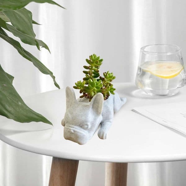 Resin Dogs Succulent Planter Mini Puppy Plants Planter French Bulldogss Shape Cute Bonsai Flower Pots For Home 1 for Plants