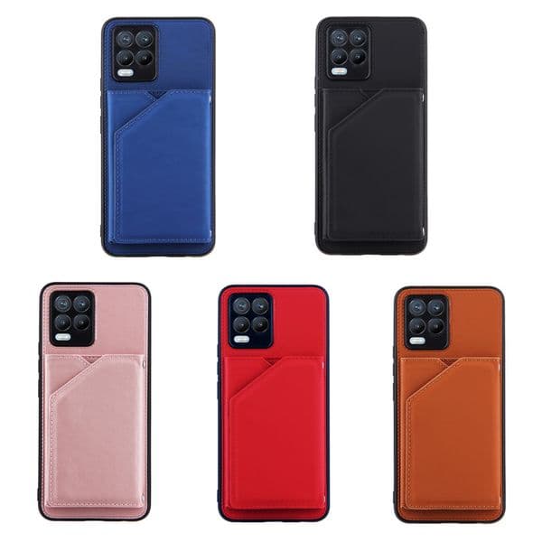 Realme GT Master Armor Leather Card Slot Magnet Back Panel Cover For OPPO Realme 8 Pro 8i Case Realmi C3 C11 C15 C25 C25S Funda