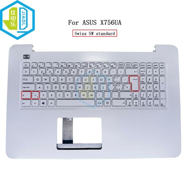 WB Swiss CS Laptop Palmrest Keyboard For ASUS X756 X756UQ X756UA X756UW A756U Czech Slovakia Croatian 13NB0A01AP0342 610QWB00