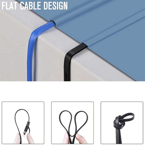 Cat 7 Ethernet Cable High-Speed Flat Internet Computer Cable Cat7 Rj45 LAN Cable For Router, Modem, (15M/50Ft)