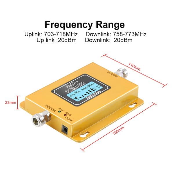 70dB LCD LTE 700MHz B28A 4G Signal Mobile Phone Repeater not include antenna