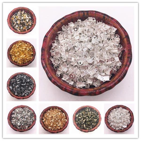 200pcs/lot Cords Crimp End Caps End Clasps Beads For Jewelry Making Bracelet Necklace Jewelry Findings Connectors DIY
