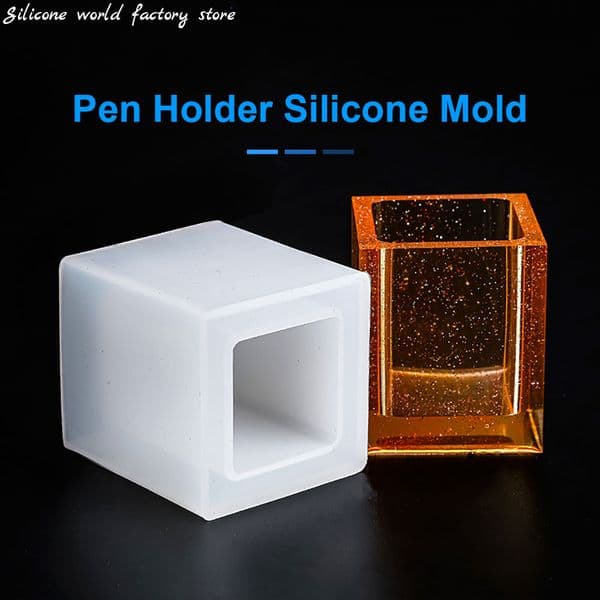 Silicone world Square Round Pen Holder Silicone Mold Cylinder Flower Pot Clay Silicone Mold DIY Storage Box Epoxy Resin Mold
