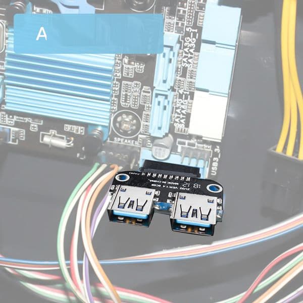 20Pin to Dual USB3.0 Adapter Connverter Desktop Motherboard 19 Pin/20P Header to 2 Ports USB 3.0 A Female Connector Card Reader