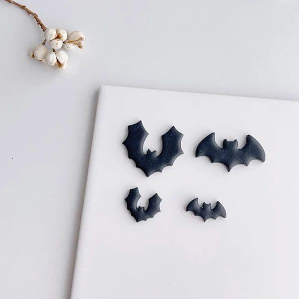 Cute Halloween Mini Ghost Polymer Clay Cutter bat Shape Earrings Making Mold for Cute Earring Jewelry Pendant Clay Tools