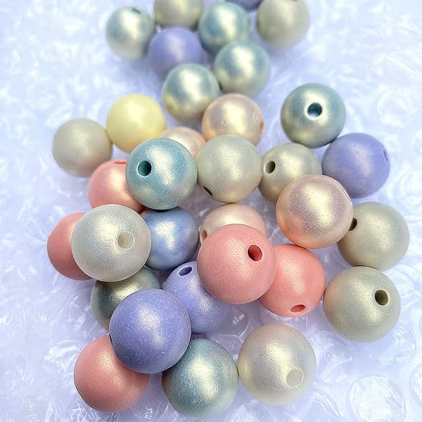 Colorful Acrylic Round Beads 6mm Plastic Lucite Ice Cream Pearl Colors Loose Jewelry Necklace Bracelet Beading Material