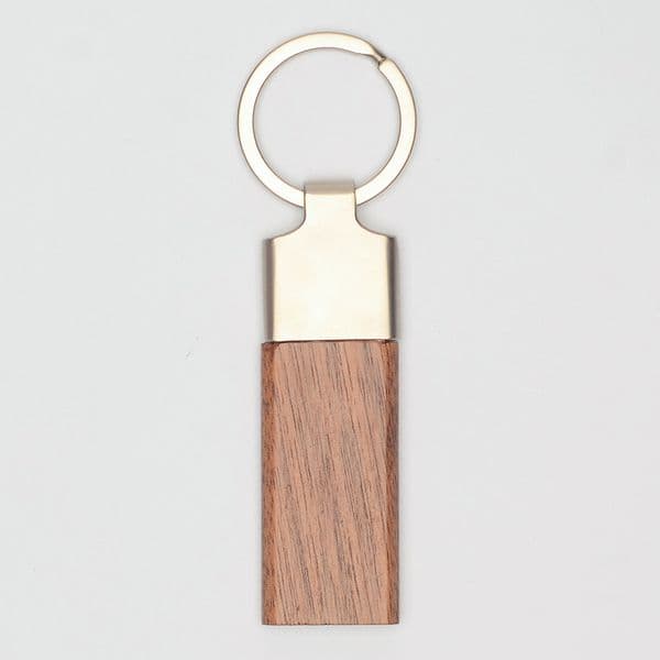 1pcs Wooden Keychain Rectangular Collectible Metal Key Ring Car Bag Hanging Pendant Painting Crafts Cute Keychain for Men