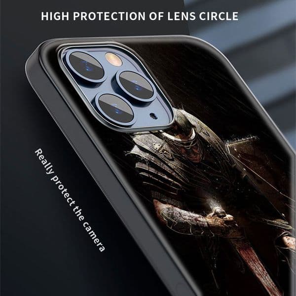 Knights Templar Luxury Phone Case For iPhone 13 14 12 11 Pro MAX XR X SE XS 7 8 Plus Soft Silicone Black Matte Cover Fundas