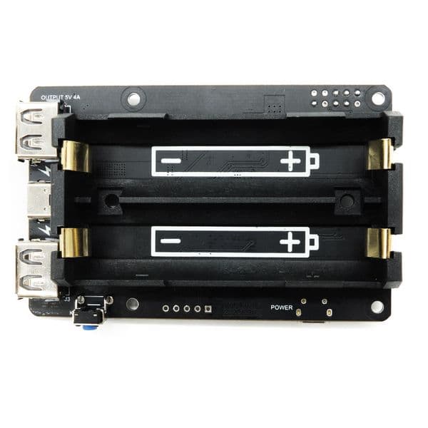 Original 18650 UPS With RTC & Coulometer Pro Power Supply Device Extended Two USBA Port for Raspberry Pi 4 B / 3B+/ 3B