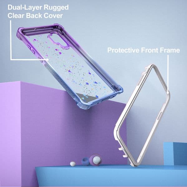 Clear Glitter Shockproof Bumper Hybrid Case For Samsung Galaxy S20 S10 Plus Ultra S20 FE Note 10 20 A20 A50 TPU Cover